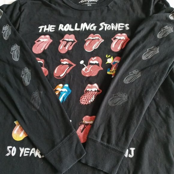 The Rolling Stones 50 years-London-NYC-N.J.black long sleeve Tee Size Medium - Picture 6 of 7